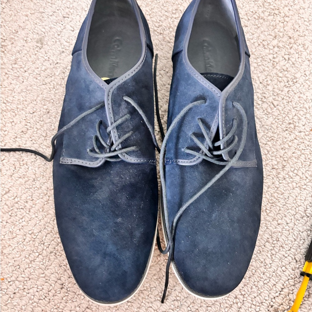 Calvin Klein Men's Navy Suede Oxfords